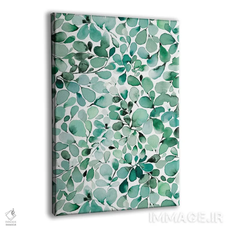 تابلو مدرن برگ های اکالیپتوس سبز و دل انگیز اثر نینولا دیزاین - نمای پرسپکتیو محصول