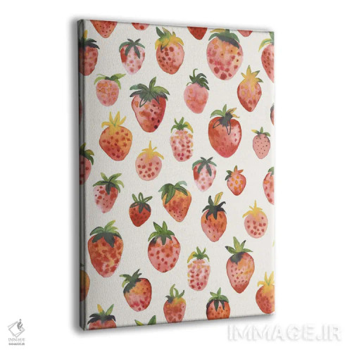 تابلو مدرن توت فرنگی های خوشمزه قرمز روستایی اثر نینولا دیزاین - نمای پرسپکتیو محصول