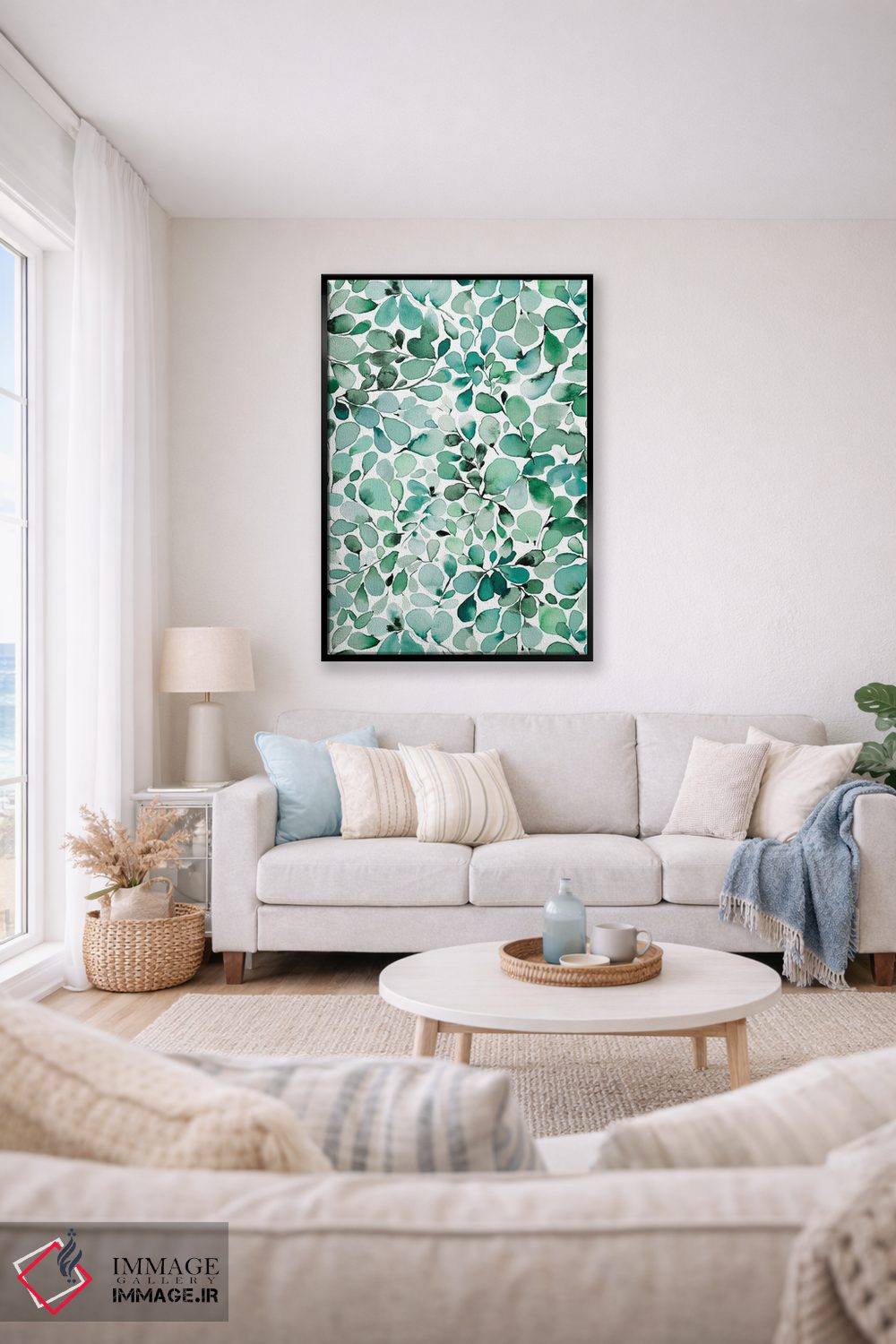 تابلو مدرن برگ های اکالیپتوس سبز و دل انگیز اثر نینولا دیزاین - D4B