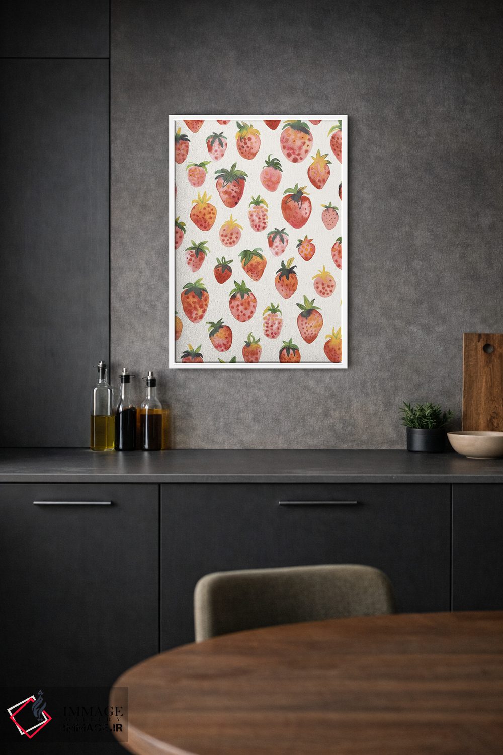 تابلو مدرن توت فرنگی های خوشمزه قرمز روستایی اثر نینولا دیزاین - D1W