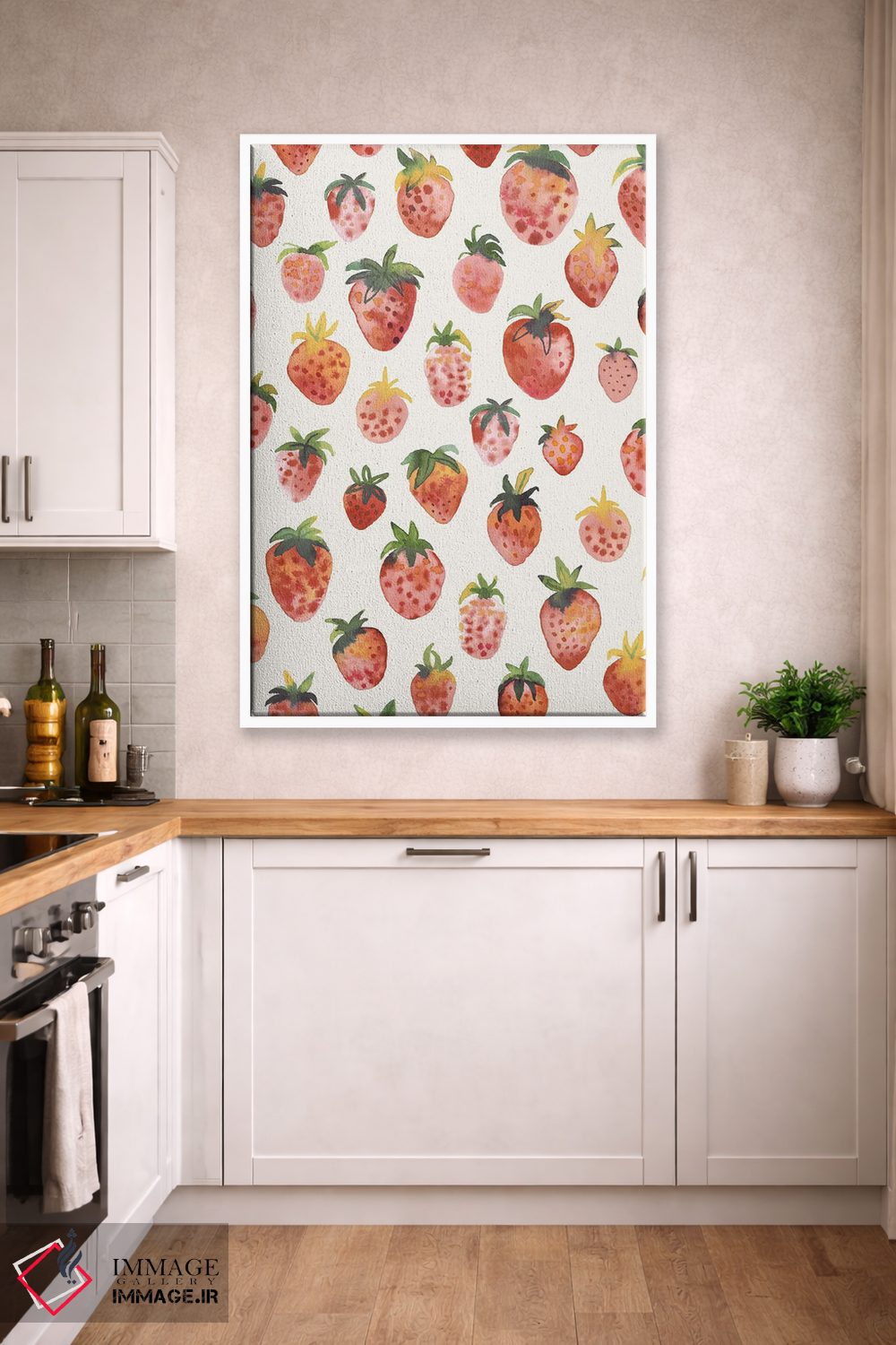 تابلو مدرن توت فرنگی های خوشمزه قرمز روستایی اثر نینولا دیزاین - D2W