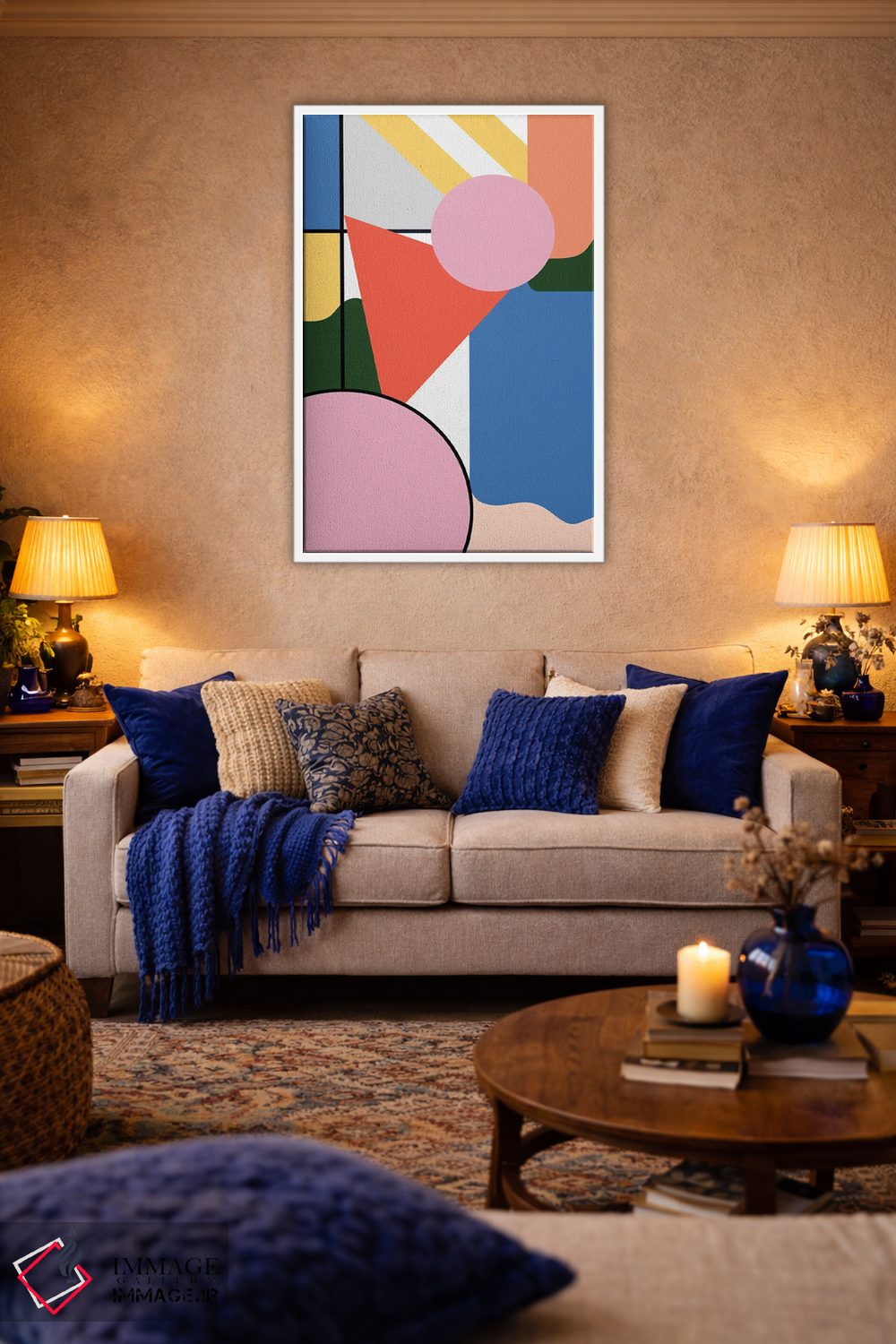 تابلو انتزاعی اشکال ساده موندریان باوهاوس اثر نینولا دیزاین - D3W