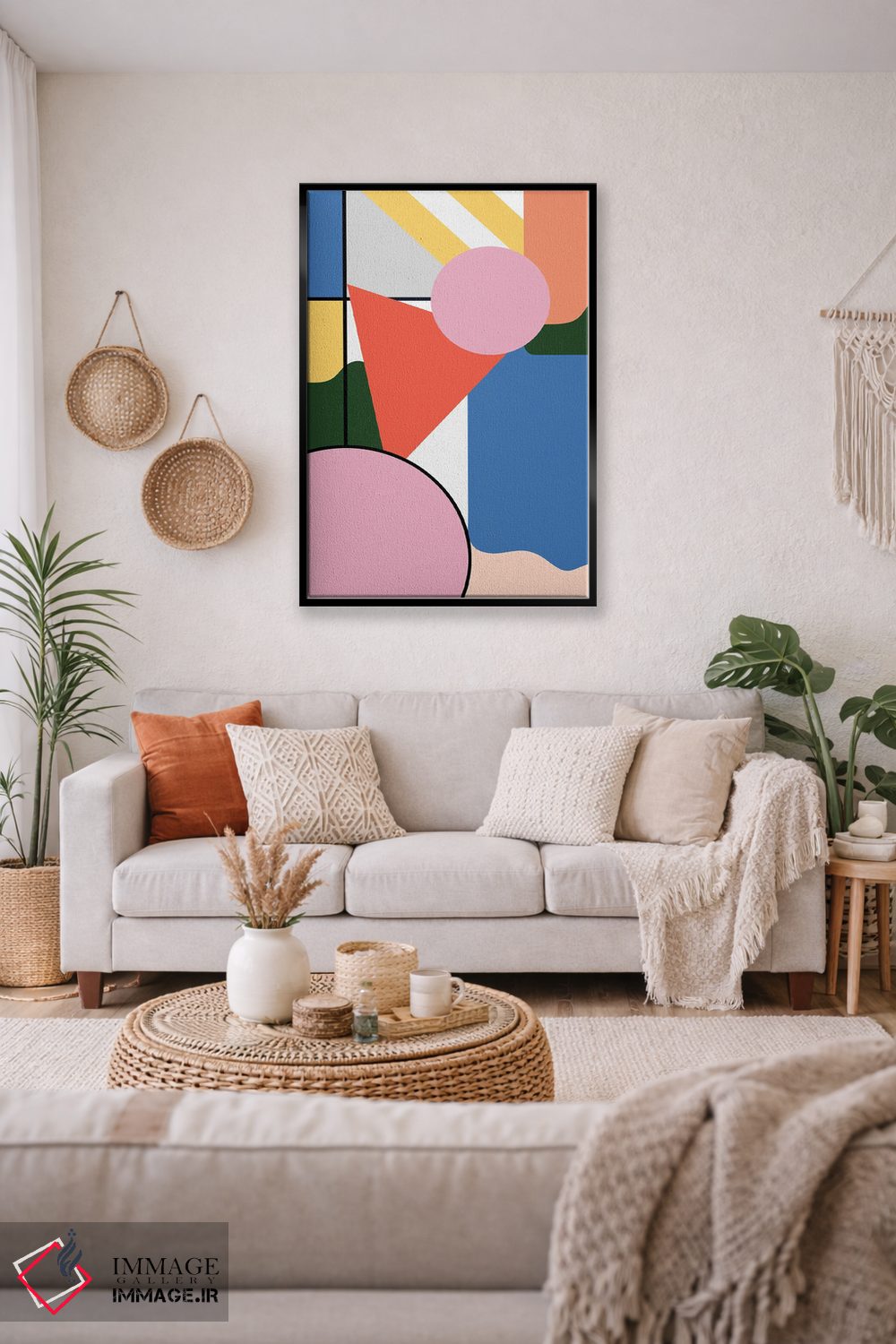 تابلو انتزاعی اشکال ساده موندریان باوهاوس اثر نینولا دیزاین - D4B