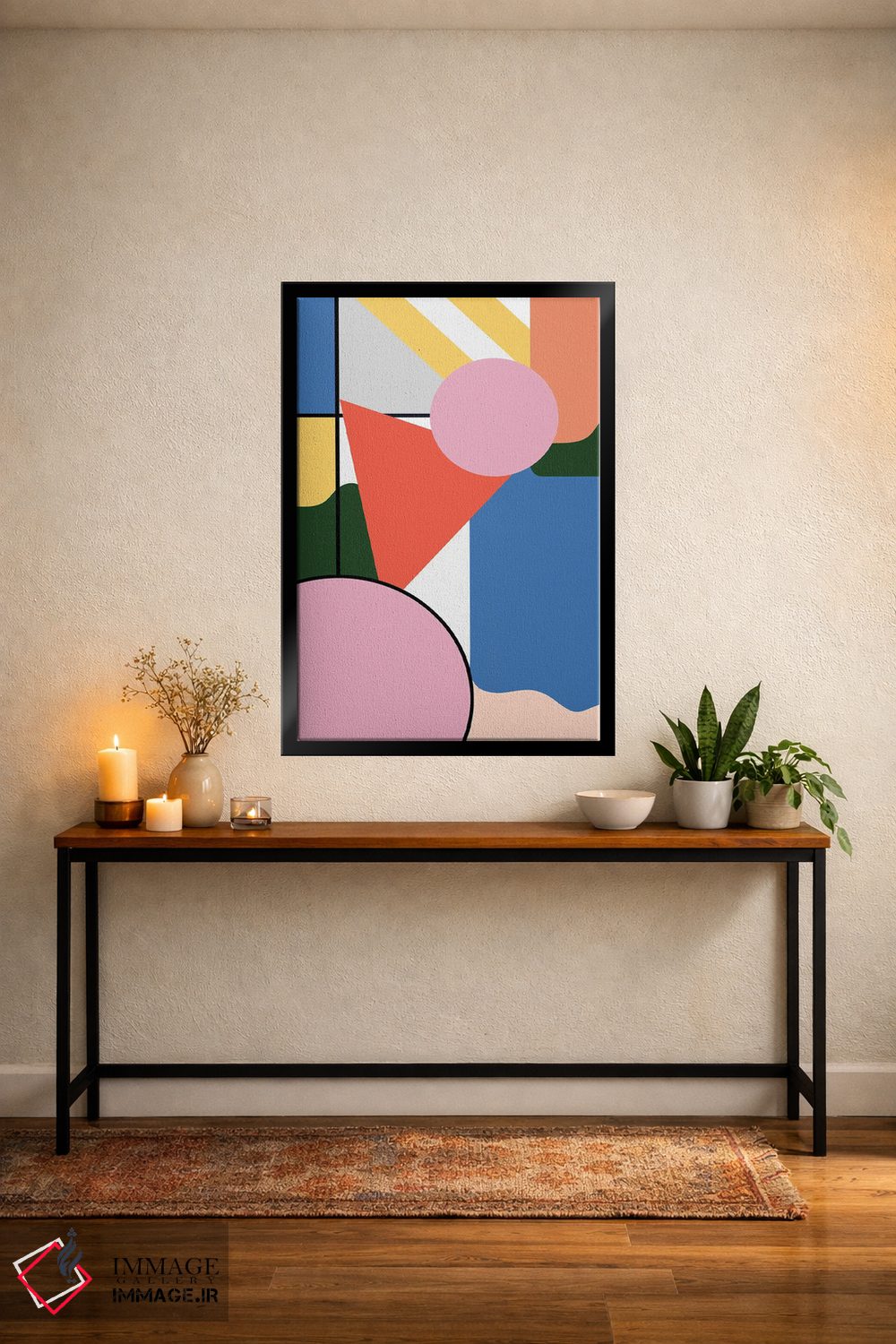 تابلو انتزاعی اشکال ساده موندریان باوهاوس اثر نینولا دیزاین - D5B