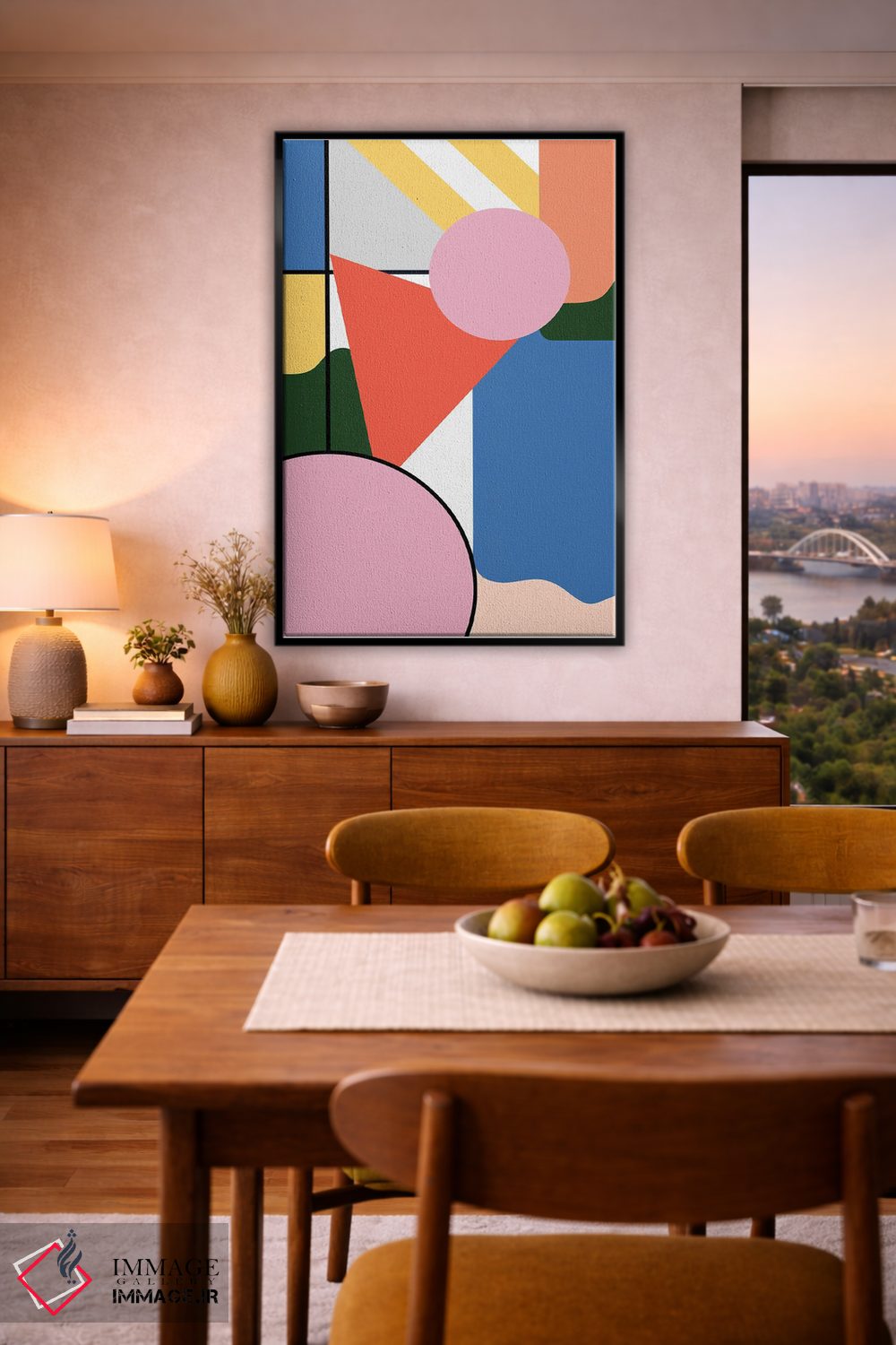 تابلو انتزاعی اشکال ساده موندریان باوهاوس اثر نینولا دیزاین - D6B