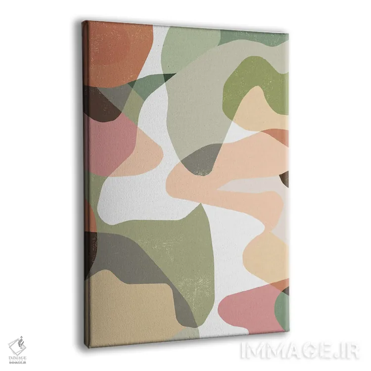 تابلو مینیمال استتار انتزاعی به رنگ سفالی اثر نینولا دیزاین - نمای پرسپکتیو محصول