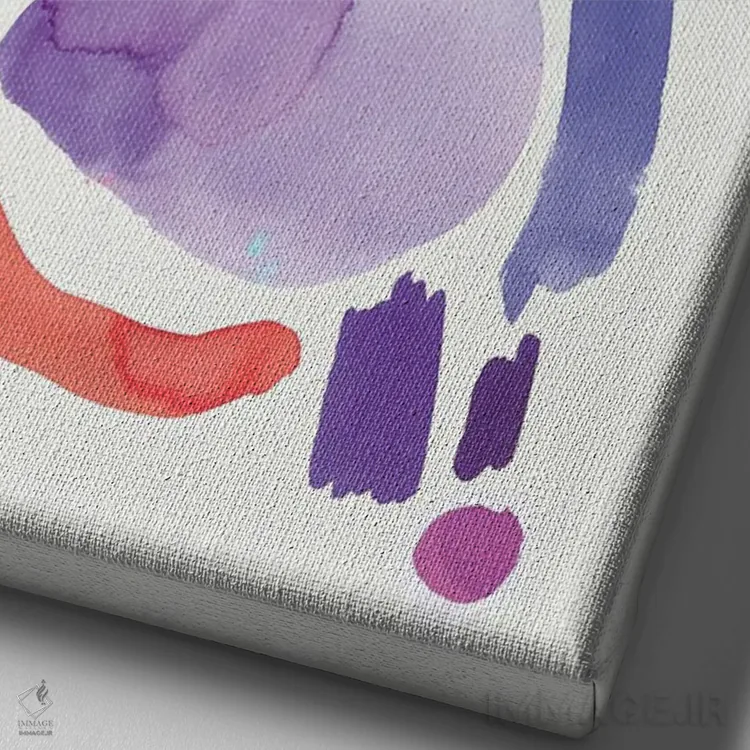 تابلو مینیمال طرح انتزاعی مینیمال آبی اثر نینولا دیزاین - نمای نزدیک بافت بوم