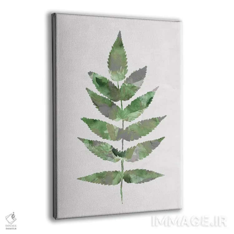 تابلو مینیمال برگ جنگلی سبز اثر نینولا دیزاین - نمای پرسپکتیو محصول