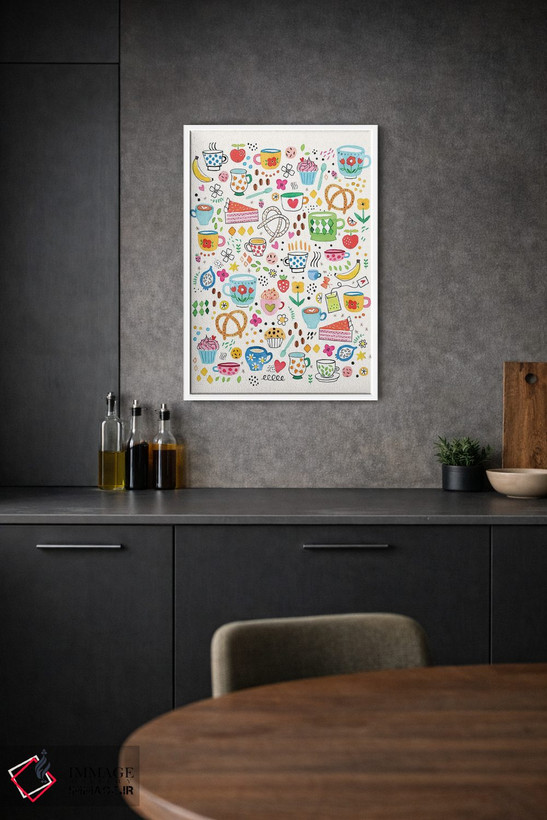 تابلو دکوراتیو قهوه، چای، میان وعده و نانوایی اثر نینولا دیزاین - D1W