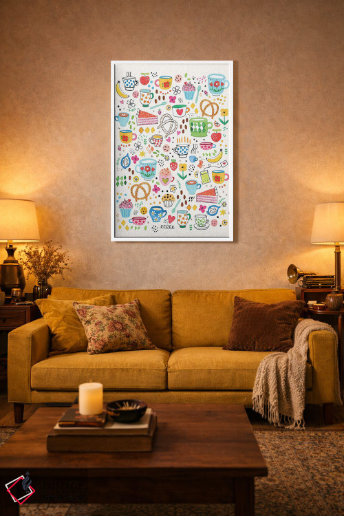 تابلو دکوراتیو قهوه، چای، میان وعده و نانوایی اثر نینولا دیزاین - D4W