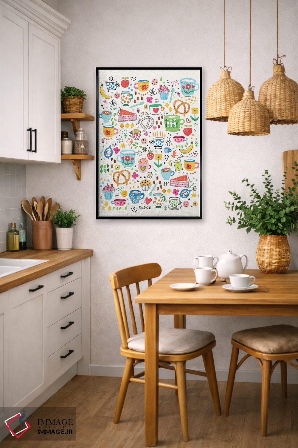 تابلو دکوراتیو قهوه، چای، میان وعده و نانوایی اثر نینولا دیزاین - D6B