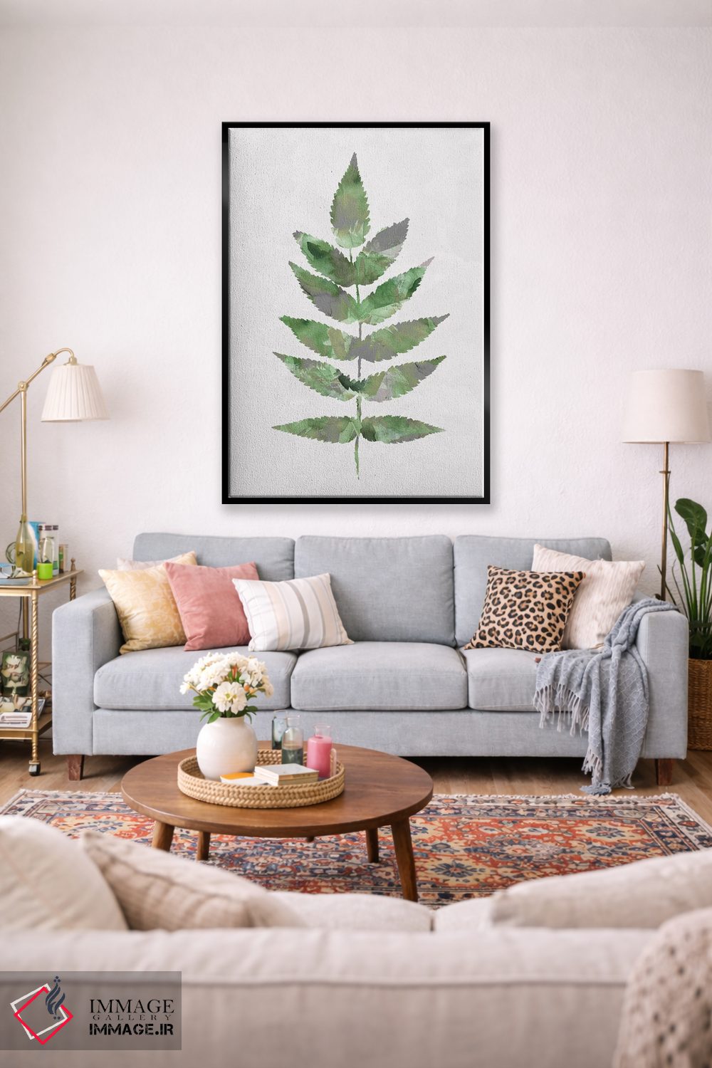 تابلو مینیمال برگ جنگلی سبز اثر نینولا دیزاین - D1B