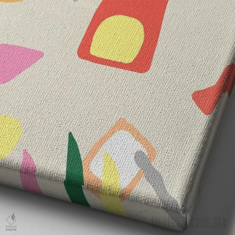 تابلو مینیمال قطعات مدرن اثر نینولا دیزاین - نمای نزدیک بافت بوم