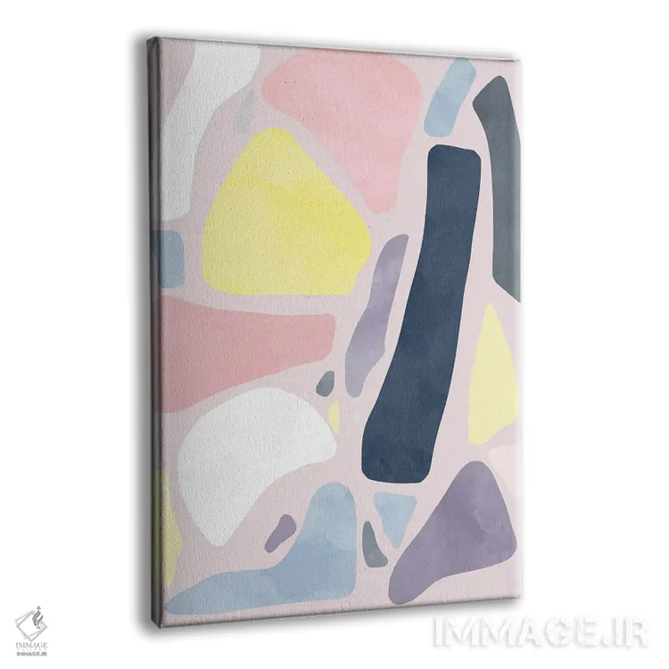تابلو مینیمال اشکال انتزاعی روستایی ارگانیک پاستلی اثر نینولا دیزاین - نمای پرسپکتیو محصول