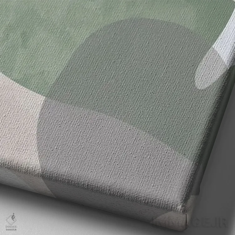 تابلو مینیمال اشکال انتزاعی ارگانیک رنگ سفالی اثر نینولا دیزاین - نمای نزدیک بافت بوم