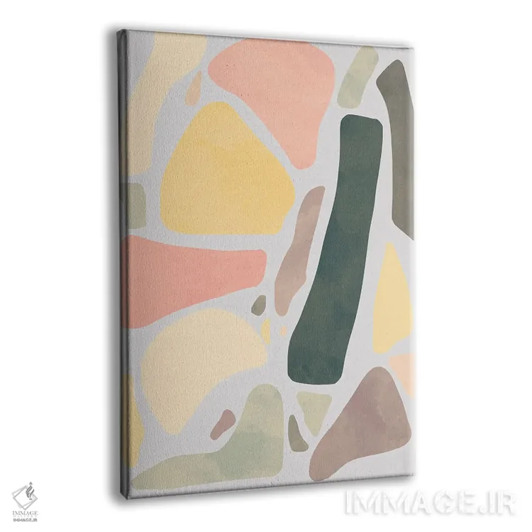 تابلو مینیمال اشکال انتزاعی روستایی ارگانیک سفالی اثر نینولا دیزاین - نمای پرسپکتیو محصول