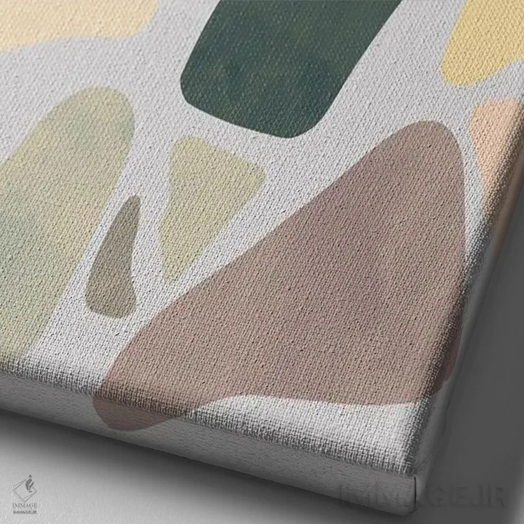 تابلو مینیمال اشکال انتزاعی روستایی ارگانیک سفالی اثر نینولا دیزاین - نمای نزدیک بافت بوم