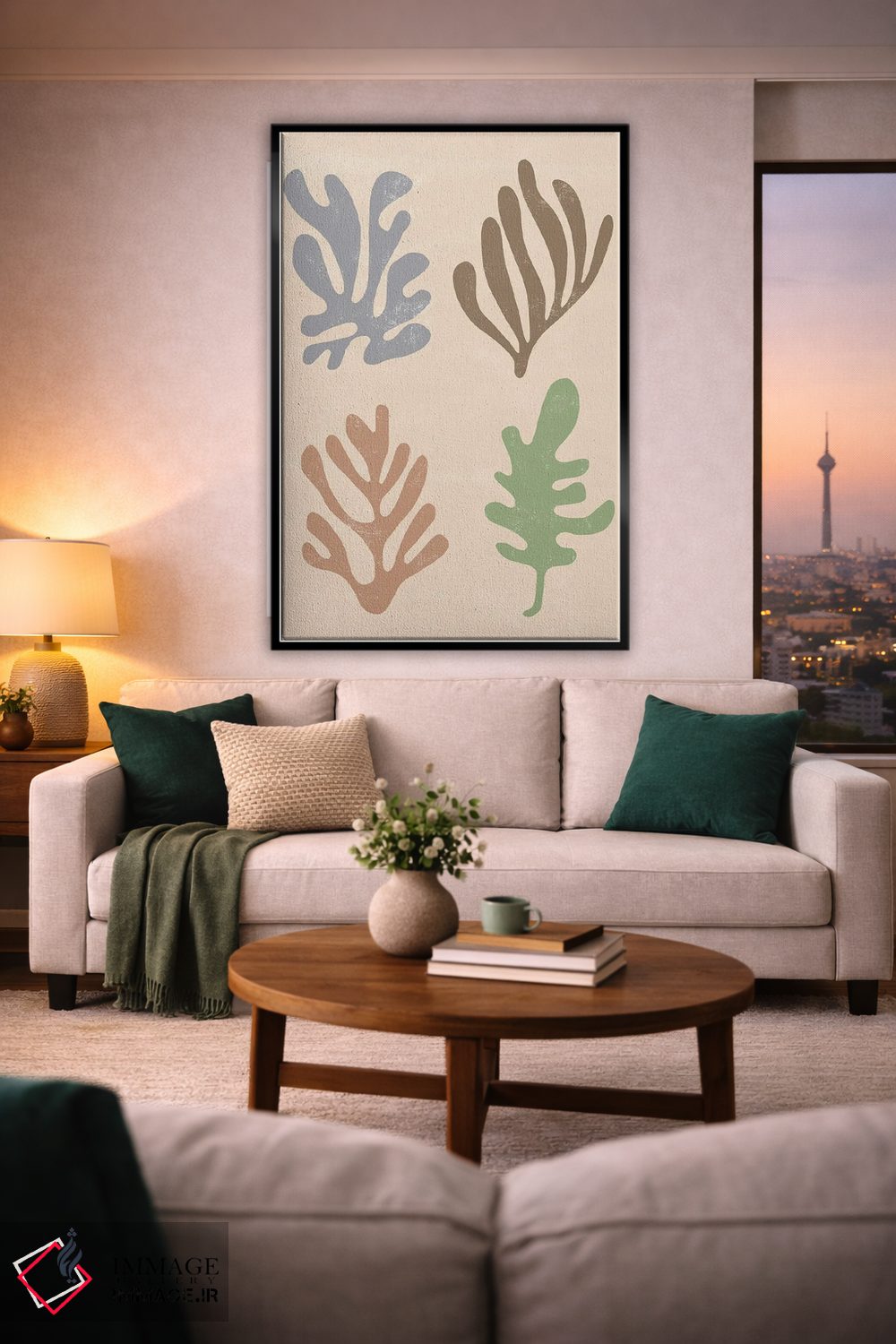 تابلو مینیمال برگ های گیاهی découpage با سبک ماتیس اثر نینولا دیزاین - D2B