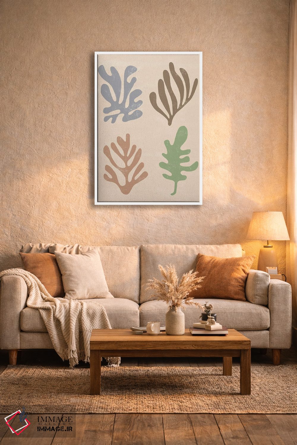 تابلو مینیمال برگ های گیاهی découpage با سبک ماتیس اثر نینولا دیزاین - D4W