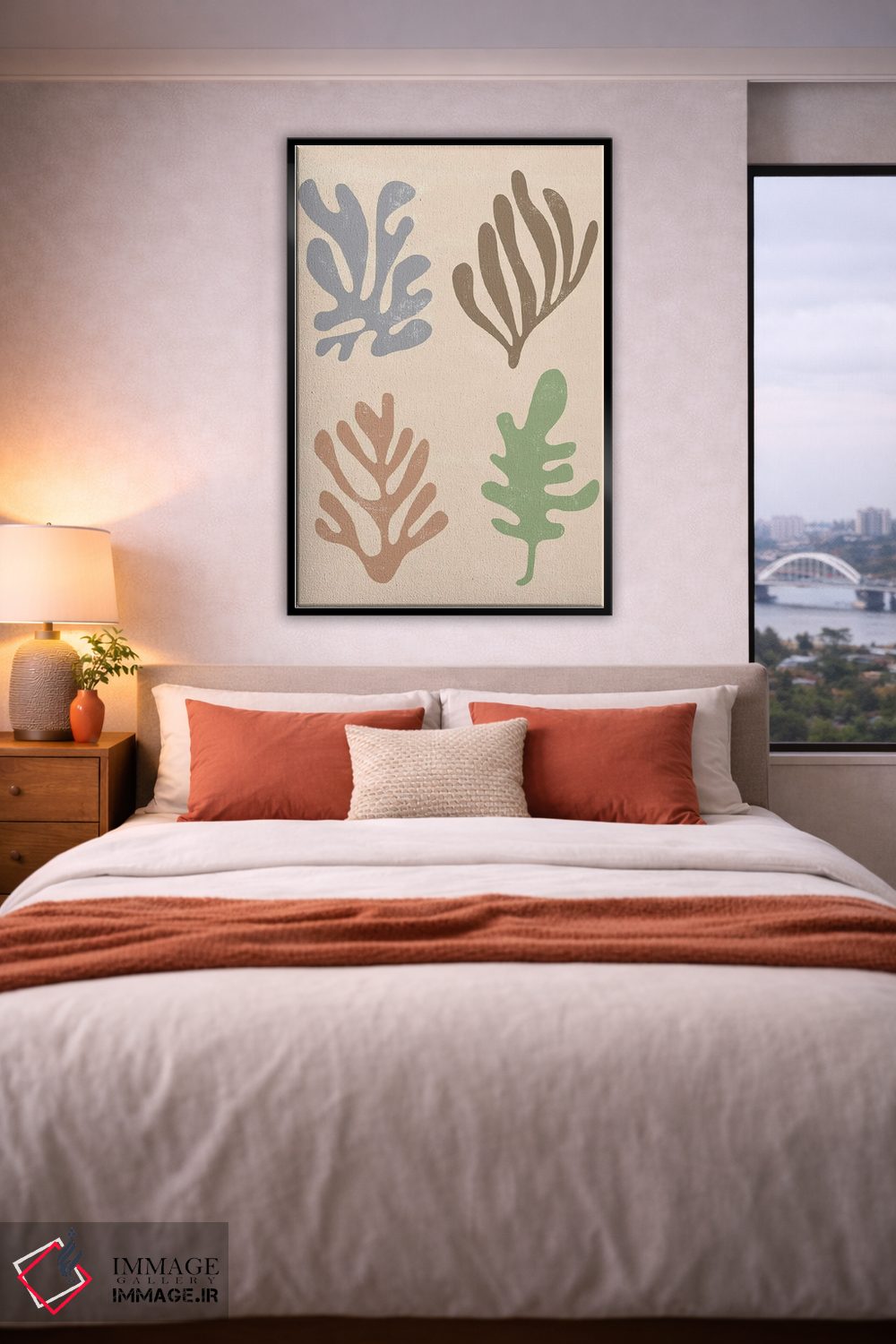 تابلو مینیمال برگ های گیاهی découpage با سبک ماتیس اثر نینولا دیزاین - D5B