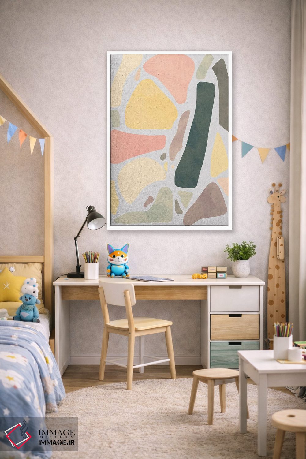 تابلو مینیمال اشکال انتزاعی روستایی ارگانیک سفالی اثر نینولا دیزاین - D1W