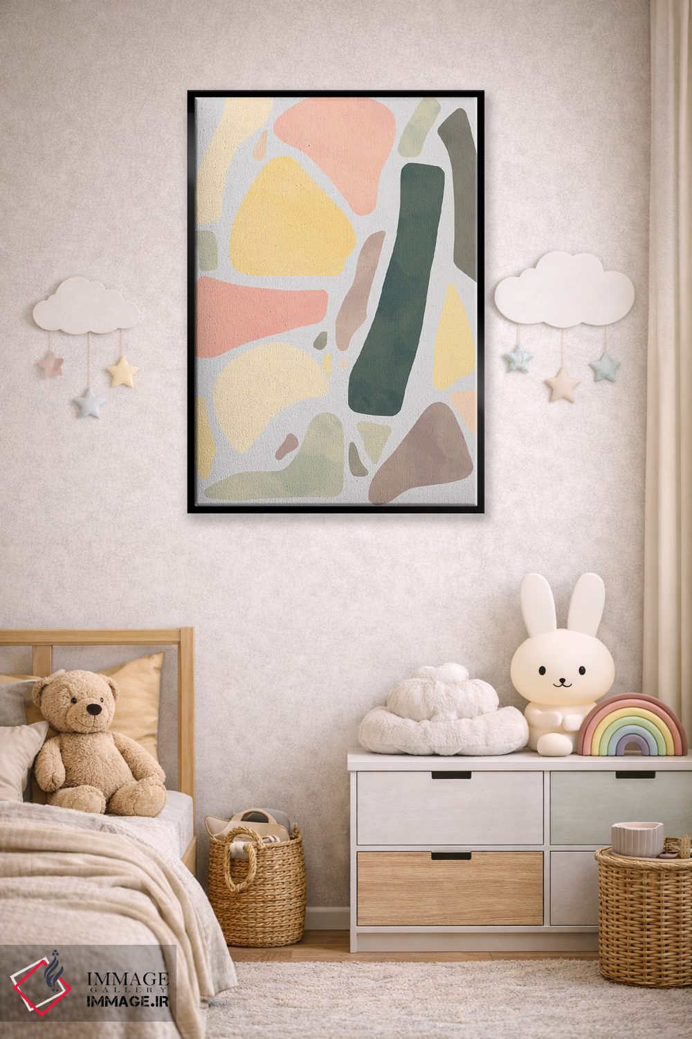 تابلو مینیمال اشکال انتزاعی روستایی ارگانیک سفالی اثر نینولا دیزاین - D5B