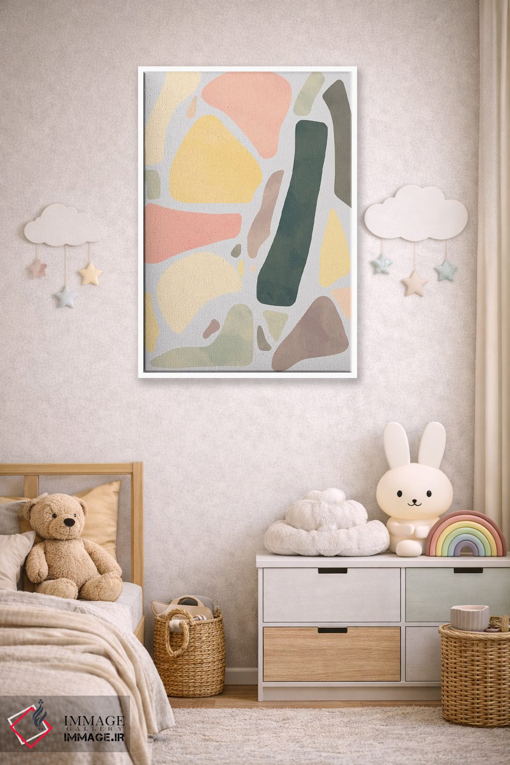 تابلو مینیمال اشکال انتزاعی روستایی ارگانیک سفالی اثر نینولا دیزاین - D4W