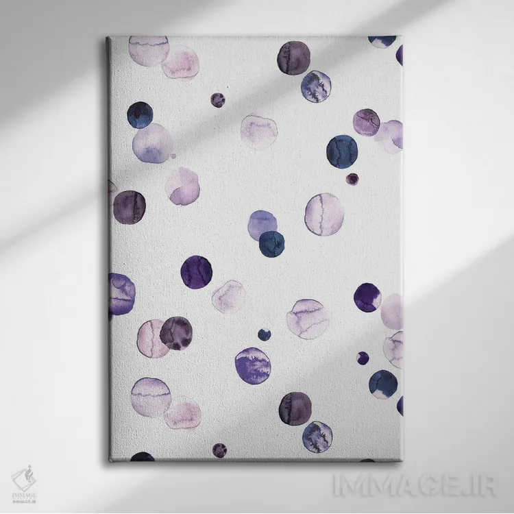 تابلو مینیمال خال خالی های وری پری و یاسی اثر نینولا دیزاین - نمای روبهرو روی دیوار