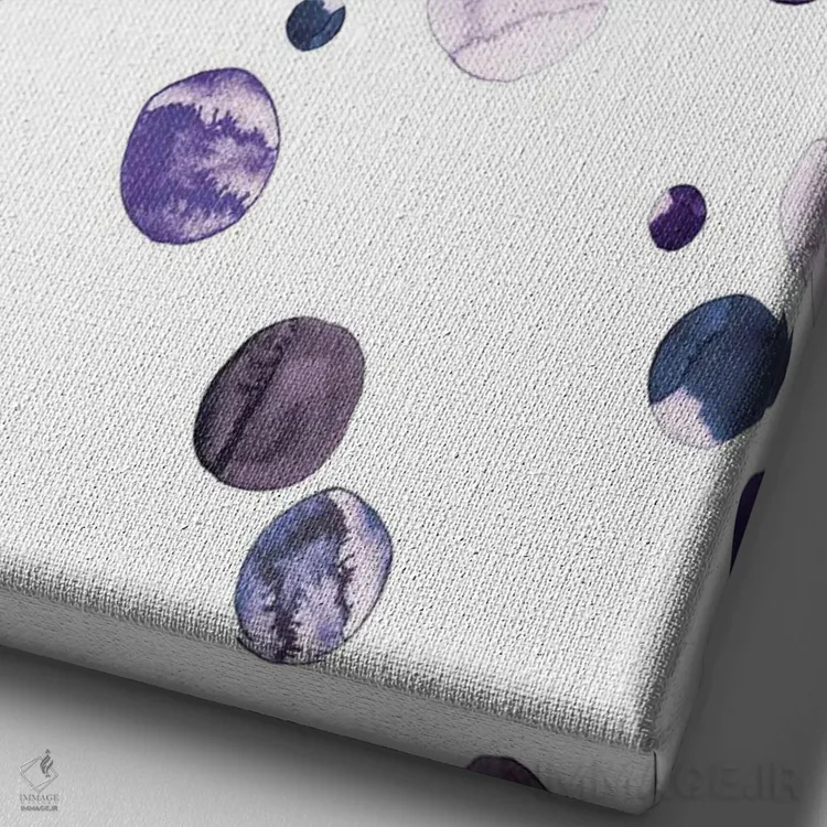 تابلو مینیمال خال خالی های وری پری و یاسی اثر نینولا دیزاین - نمای نزدیک بافت بوم