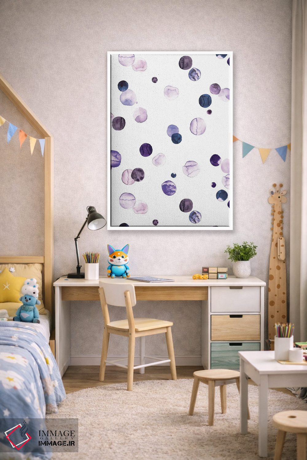 تابلو مینیمال خال خالی های وری پری و یاسی اثر نینولا دیزاین - D1W