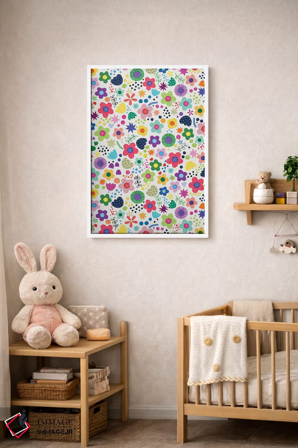 تابلو دکوراتیو گل های طبیعت سرزنده و روان گردان رنگارنگ اثر نینولا دیزاین - D3W