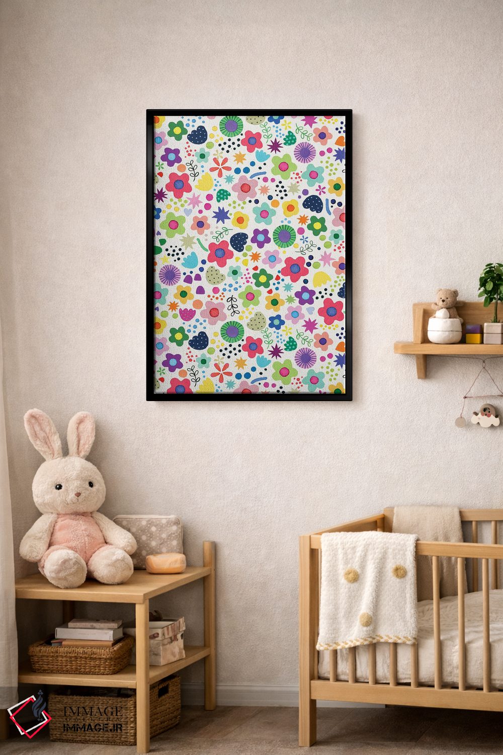 تابلو دکوراتیو گل های طبیعت سرزنده و روان گردان رنگارنگ اثر نینولا دیزاین - D4B