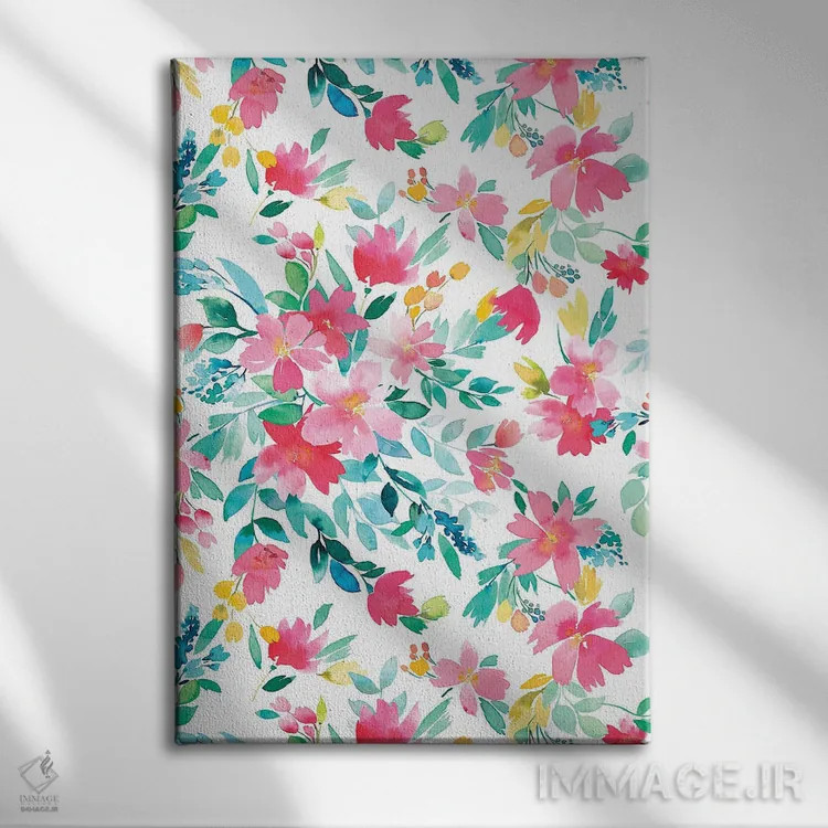 تابلو دکوراتیو دسته گل تابستانی تازه اثر نینولا دیزاین - نمای روبهرو روی دیوار