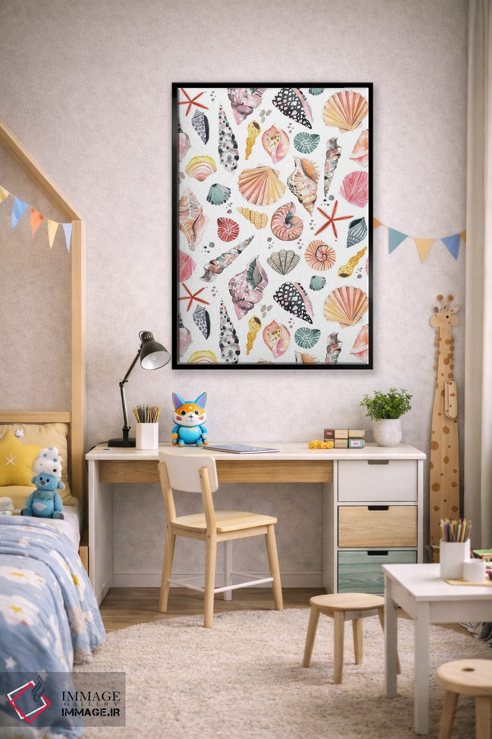 تابلو دکوراتیو صدف های دریایی و شن ساحلی اثر نینولا دیزاین - D2B