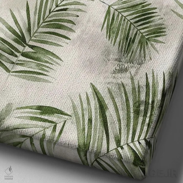 تابلو دکوراتیو نخل های سبز گیاهی اثر نینولا دیزاین - نمای نزدیک بافت بوم