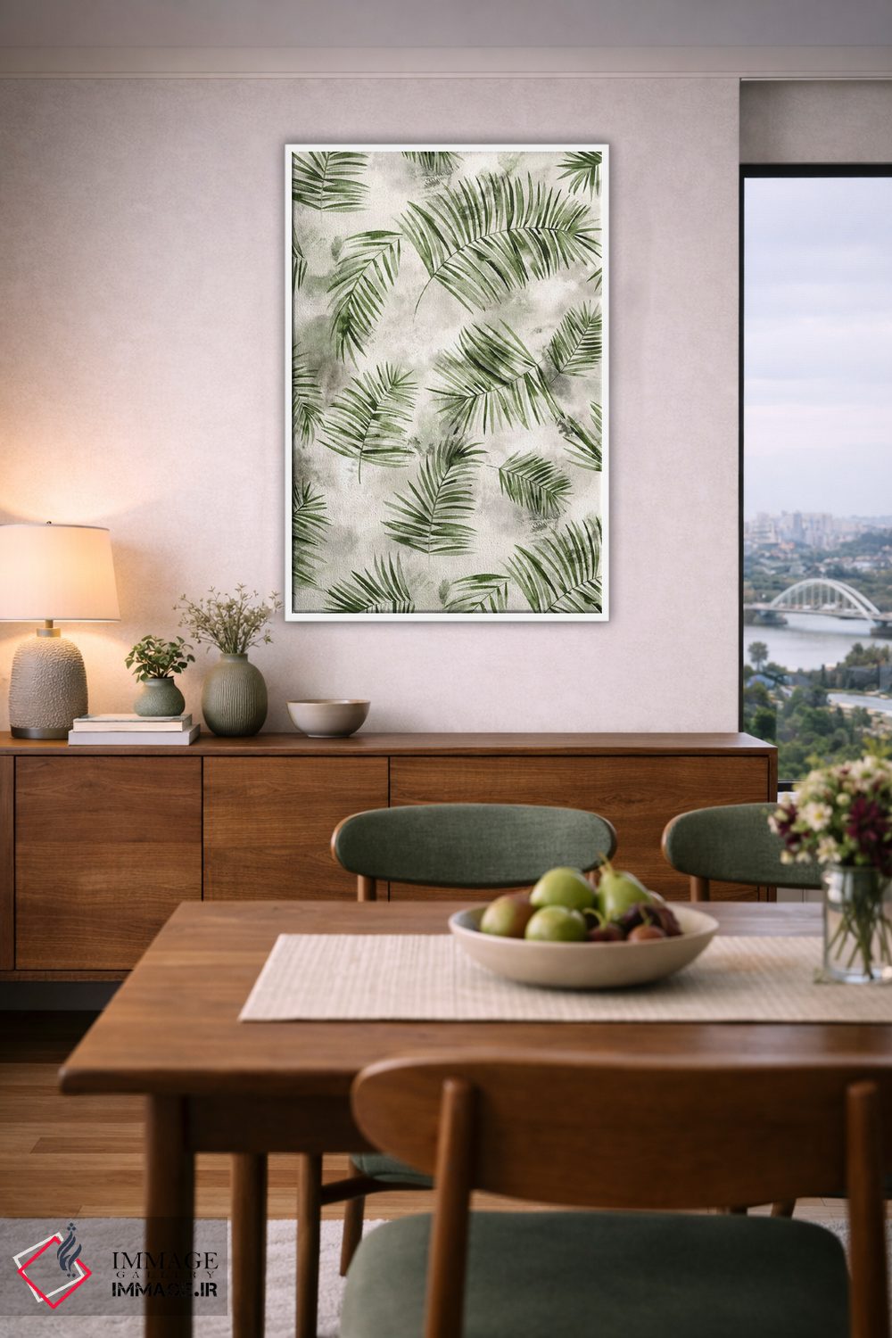تابلو دکوراتیو نخل های سبز گیاهی اثر نینولا دیزاین - D5W