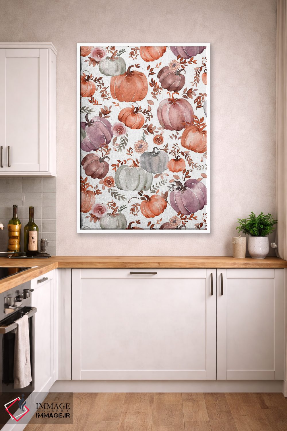 تابلو دکوراتیو کدوهای پاییزی به سبک کاتیج کور اثر نینولا دیزاین - D3W