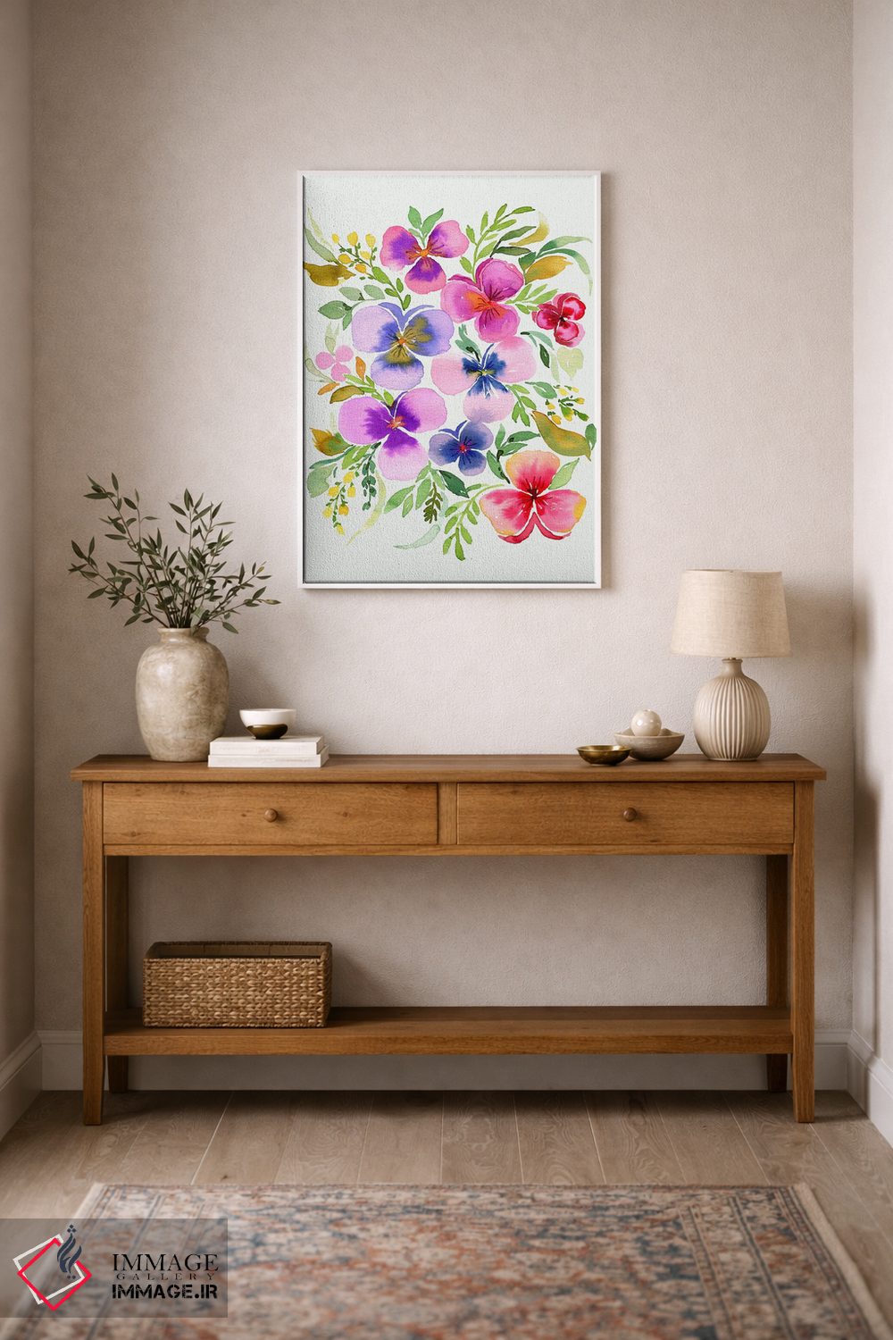 تابلو مدرن آبرنگ بنفشه های باغچه ای اثر نینولا دیزاین - D1W