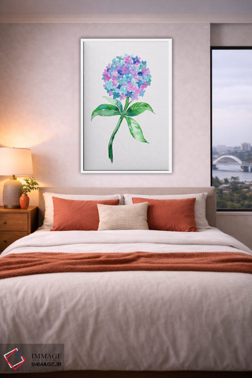 تابلو مدرن آبرنگ گل ادریسی اثر نینولا دیزاین - D3W