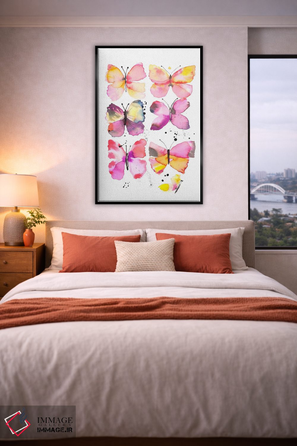 تابلو مدرن پروانه های جادویی آبرنگی اثر نینولا دیزاین - D4B