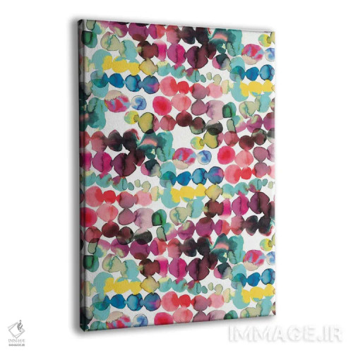تابلو انتزاعی نقاط مرکب پخش شونده چندرنگ اثر نینولا دیزاین - نمای پرسپکتیو محصول