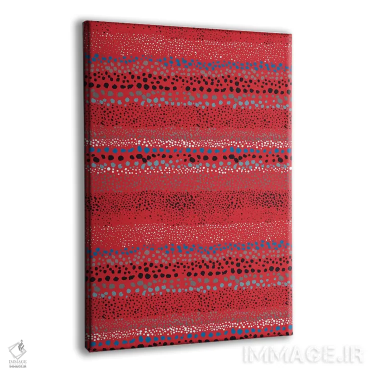 تابلو انتزاعی نقاط بافت دار کوچک قرمز اثر نینولا دیزاین - نمای پرسپکتیو محصول
