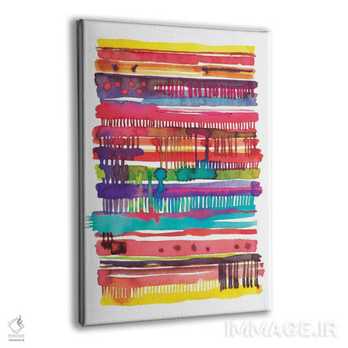 تابلو انتزاعی خطوط نامنظم آبرنگی واینیکا اثر نینولا دیزاین - نمای پرسپکتیو محصول