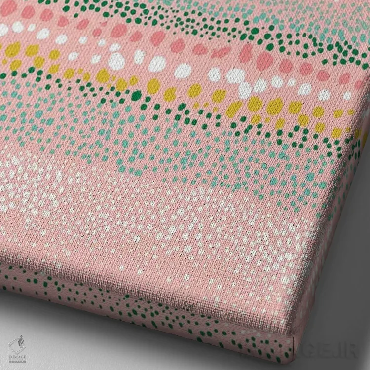 تابلو انتزاعی نقاط بافت دار کوچک صورتی اثر نینولا دیزاین - نمای نزدیک بافت بوم