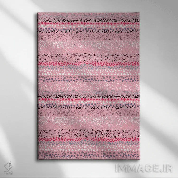 تابلو انتزاعی نقاط بافت دار کوچک رز اثر نینولا دیزاین - نمای روبهرو روی دیوار