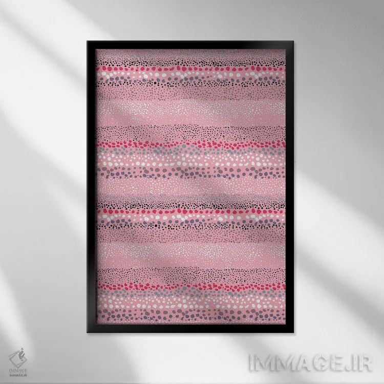 تابلو انتزاعی نقاط بافت دار کوچک رز اثر نینولا دیزاین - نمای قابدار مشکی