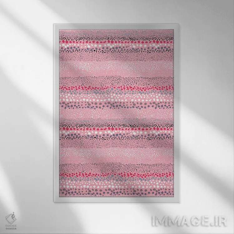 تابلو انتزاعی نقاط بافت دار کوچک رز اثر نینولا دیزاین - نمای قابدار سفید