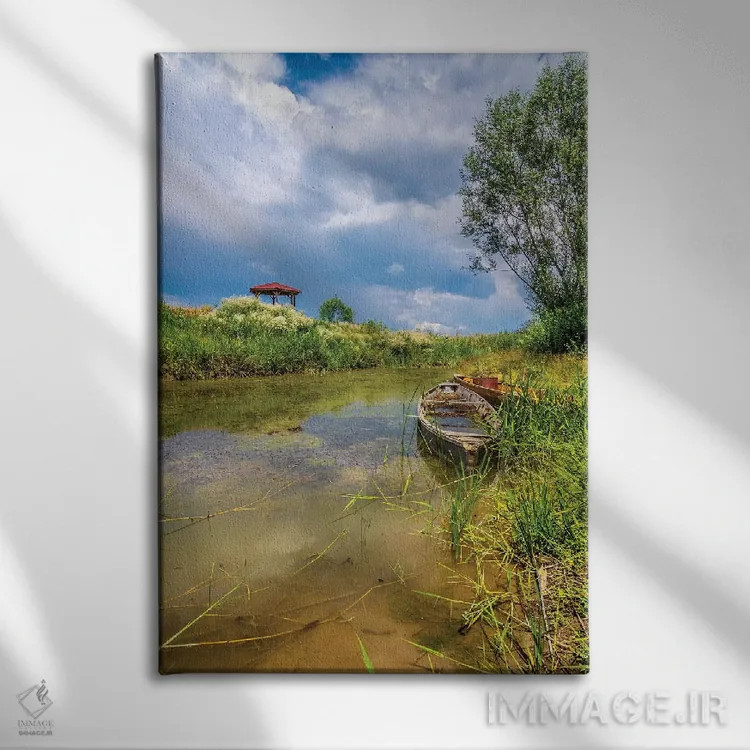 تابلو دکوراتیو دریاچه ابر ۳ اثر نجدت دوزن - نمای روبهرو روی دیوار