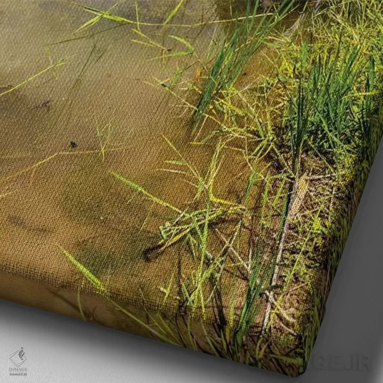 تابلو دکوراتیو دریاچه ابر ۳ اثر نجدت دوزن - نمای نزدیک بافت بوم