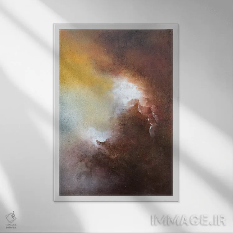 تابلو انتزاعی صاف شدن اثر نینا انگر - نمای قابدار سفید